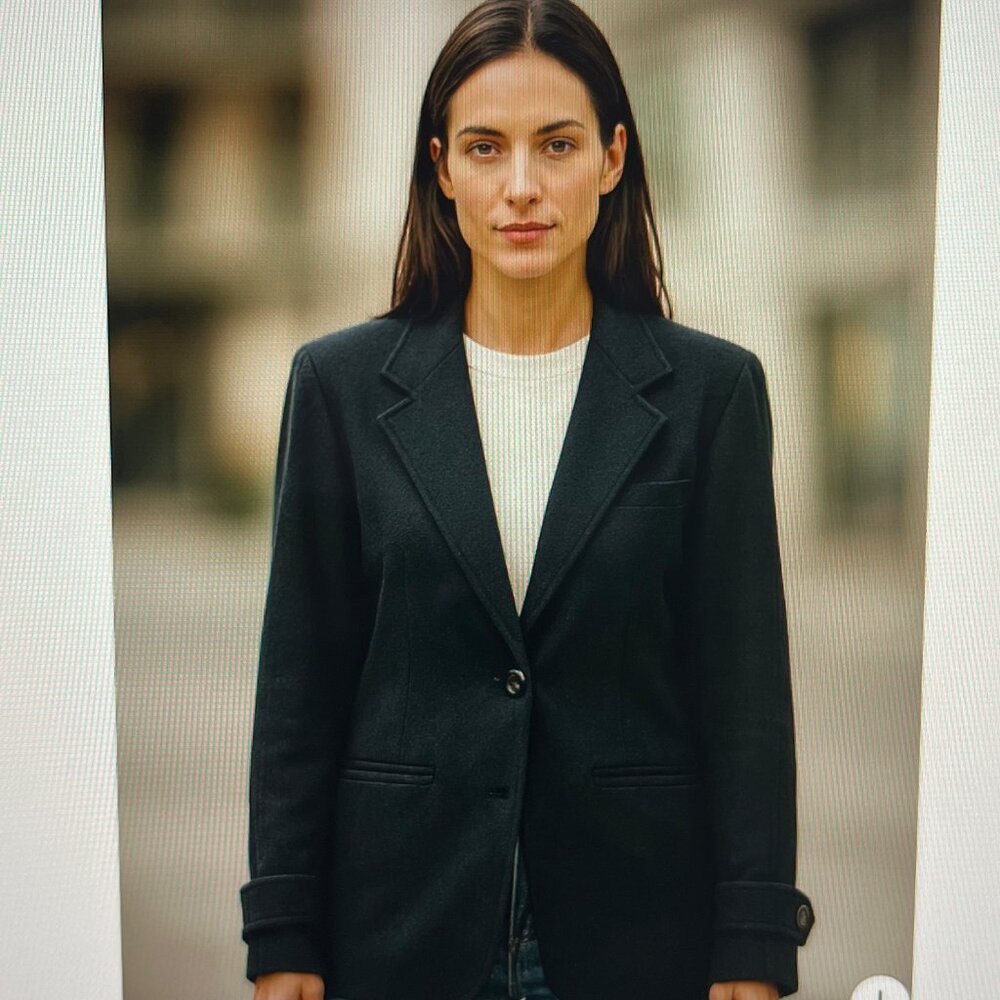 Vintage Camden Classics Dark Blue 100% Pure Wool Women's Blazer Jacket - Size 8